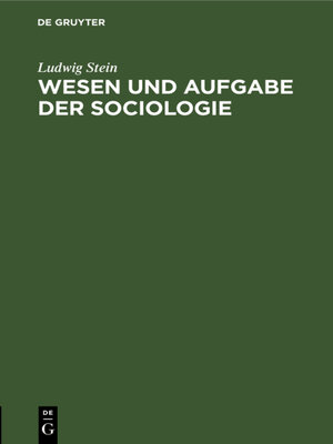 cover image of Wesen und Aufgabe der Sociologie